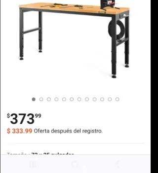Mesa de Trabajo VEVOR Ajustable
