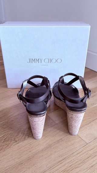 Sandalias plataforma Jimmy Choo de piel marron