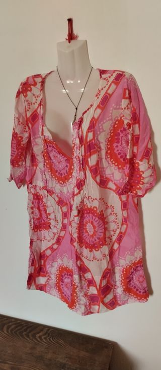 Abito  estivo rosa e rosso