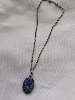 Colgante piedra azul - Cadena plateada