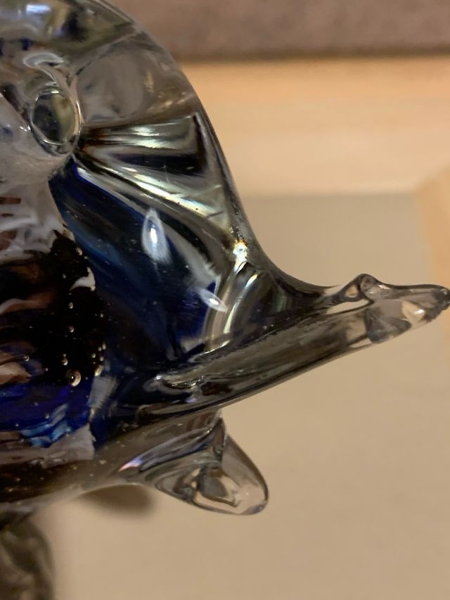 Sculture pesce vetro colorato