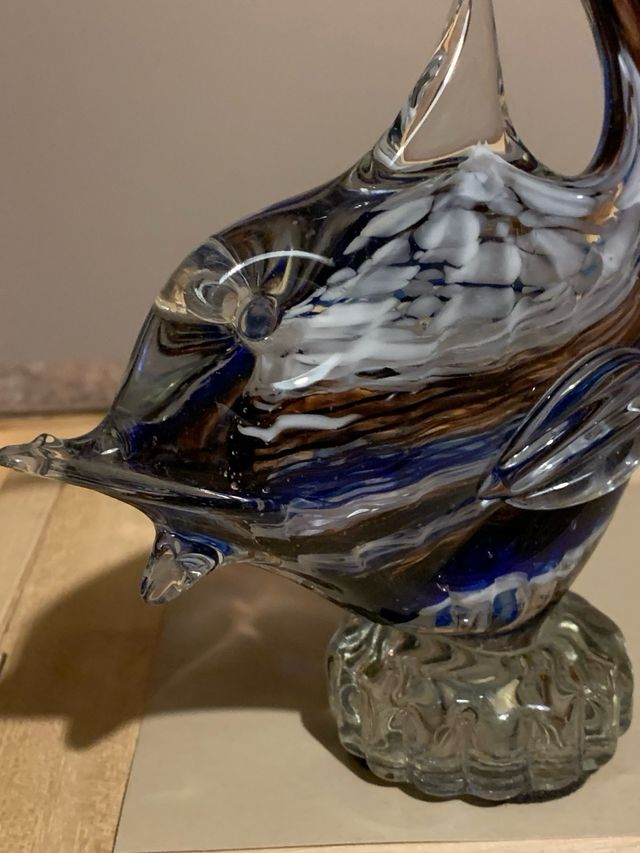 Sculture pesce vetro colorato