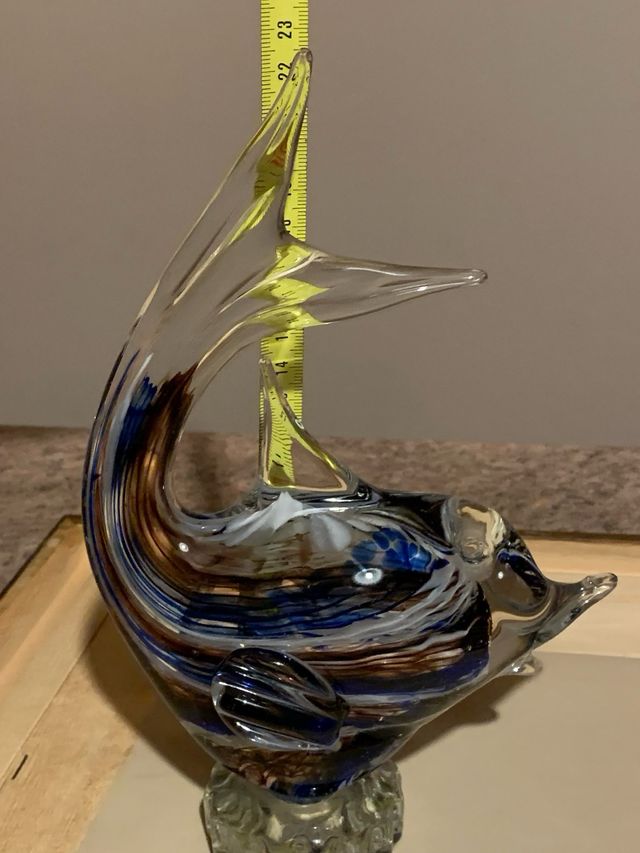 Sculture pesce vetro colorato