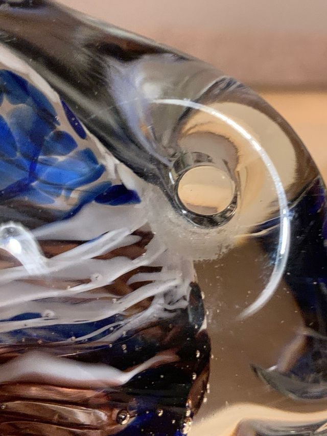 Sculture pesce vetro colorato