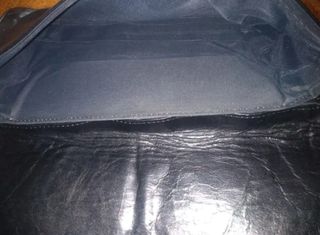 Bolso sobre cuero negro vintage + regalo monedero 