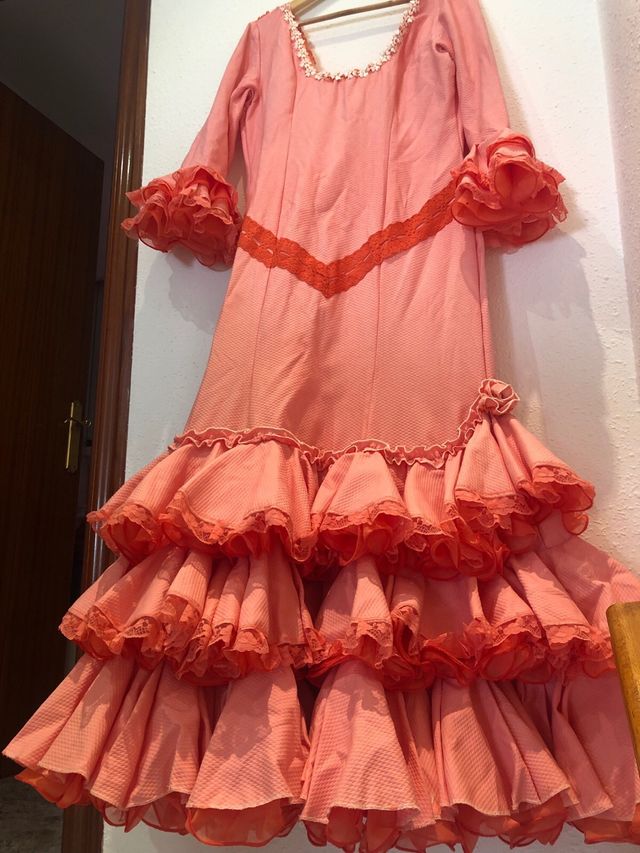 Vestido Flamenca Rosa y Naranja