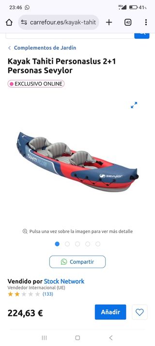 Kayak Sevylor Tahiti Plus inflable
