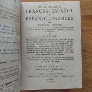 Diccionario Francés - Español de Rafael Reyes