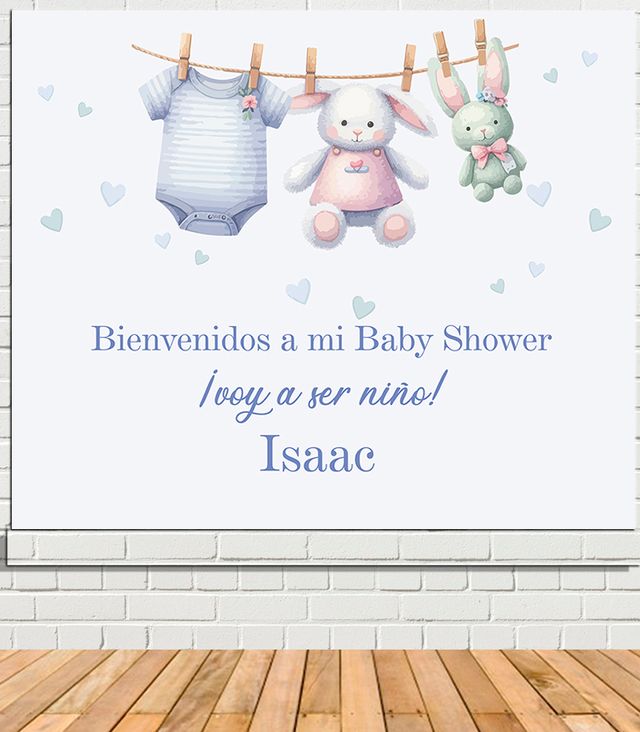 Photocall Baby Shower Niño 120x100cm