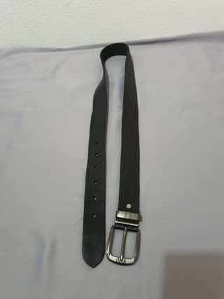 Cinturón cuero negro-verde