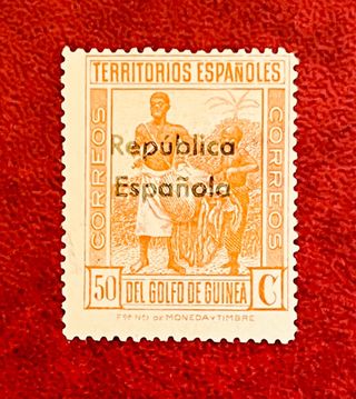 Curioso Sello II República Guinea Española 1932