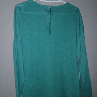 Suéter manga larga verde mujer