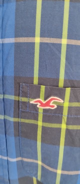 Camicia Hollister a quadri blu-verde