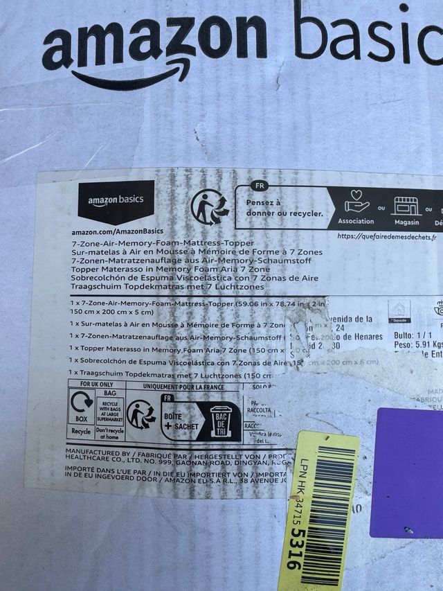 Topper Viscoelástico 140x190x5cm NUEVO!