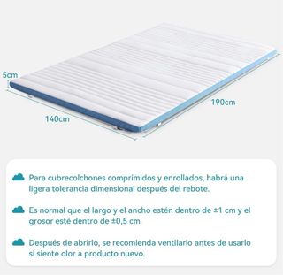Topper Viscoelástico 140x190x5cm NUEVO!