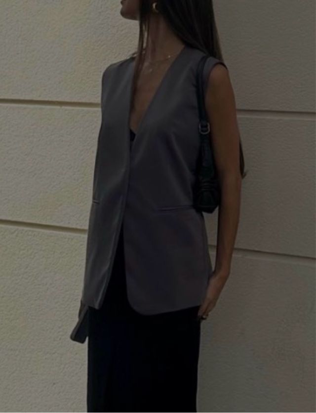 Chaleco caqui oversize Pull&Bear