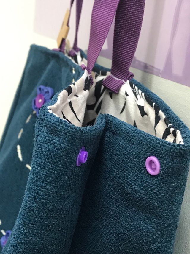 Borsa Fantasie di Spilli - Fiori in Petrolio