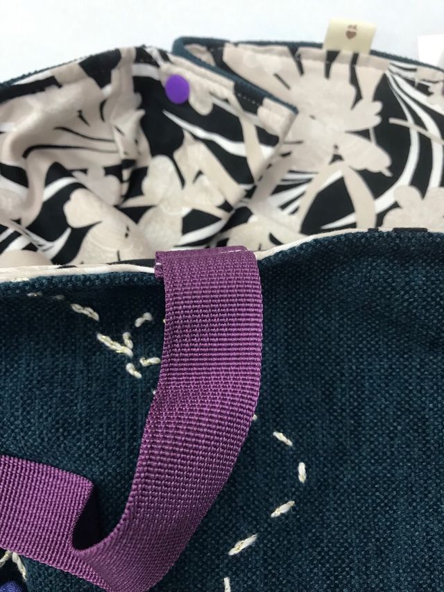 Borsa Fantasie di Spilli - Fiori in Petrolio