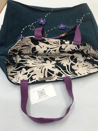 Borsa Fantasie di Spilli - Fiori in Petrolio