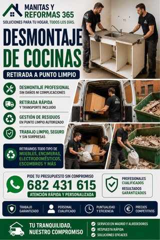 Desmontaje de  Cocinas - Retirada a punto limpio