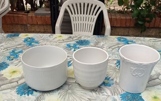 3 Portavasi Ceramica Bianchi