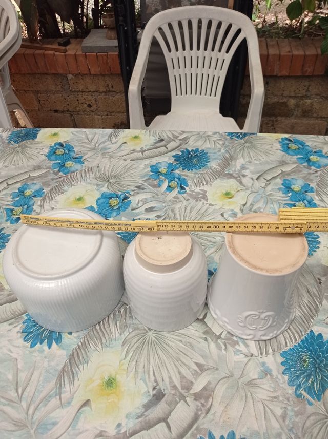 3 Portavasi Ceramica Bianchi
