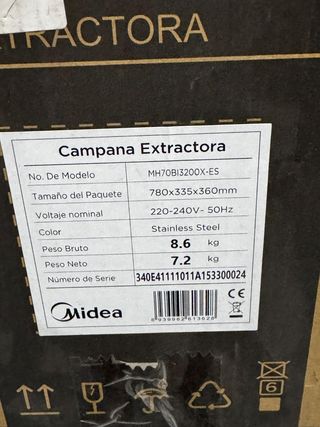 Campana extractora acero inoxidable