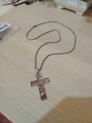 COLGANTE ACERO INOXIDABLE + CRUZ DE CRISTO