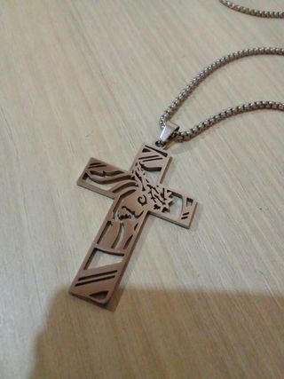 COLGANTE ACERO INOXIDABLE + CRUZ DE CRISTO