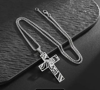 COLGANTE ACERO INOXIDABLE + CRUZ DE CRISTO