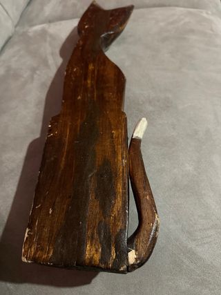 Scultura gatto legno dipinta