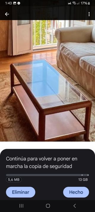 Mesa centro madera cristal