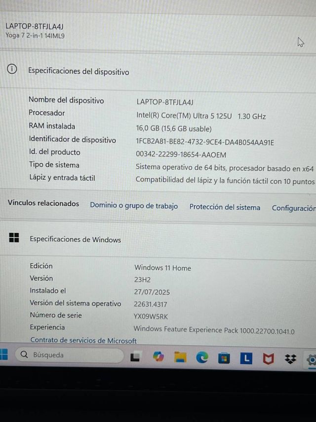 Portátil Lenovo Yoga - Gris Oscuro