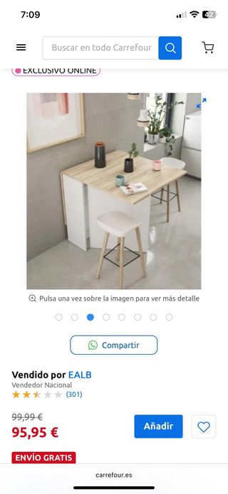 URGENTE !!!Mesa plegable FORÉS Fly 78x31x77cm