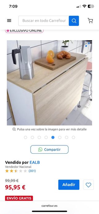 URGENTE !!!Mesa plegable FORÉS Fly 78x31x77cm