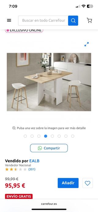 URGENTE !!!Mesa plegable FORÉS Fly 78x31x77cm