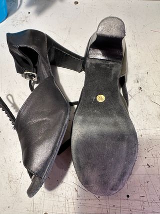 Scarpe ballo donna nere pelle tg 38