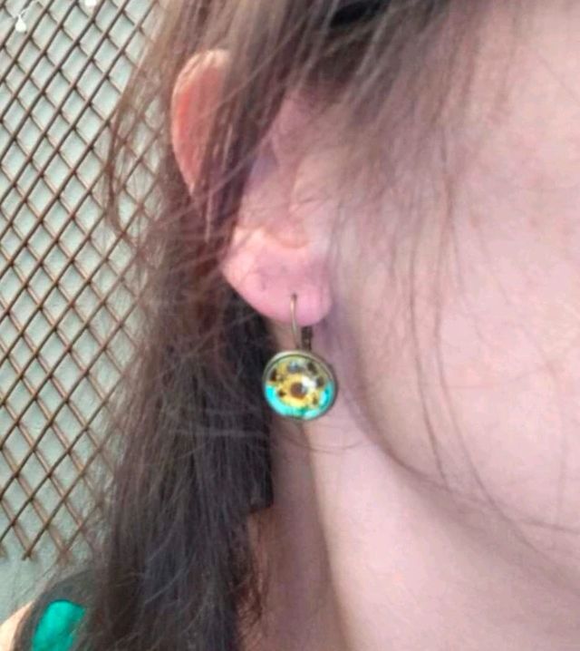 Pendientes girasol vintage