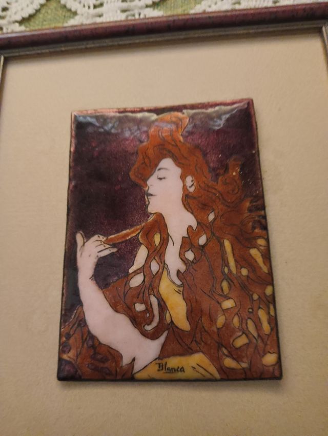 Cuadro de esmalte pintado a mano