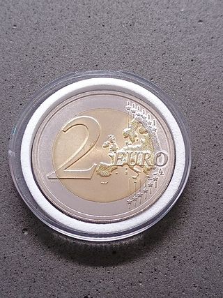 2€ commemorativo Lettonia 2015 - Cicogna