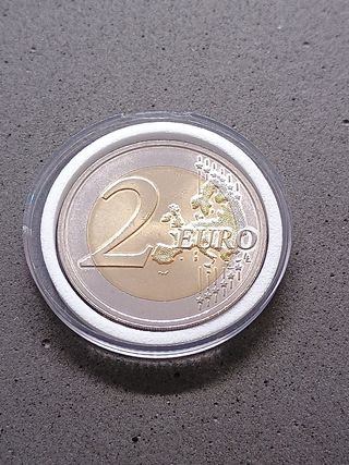 2€ commemorativo Lettonia 2015 - Cicogna