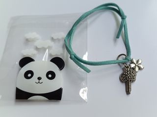 Pulsera flor plateada y verde agua.