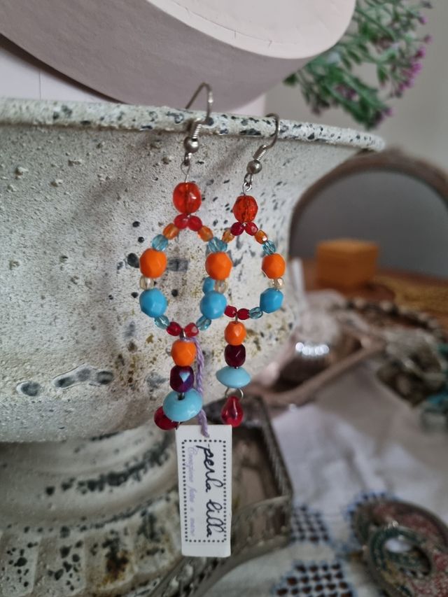 Orecchini perla_lilla multicolor