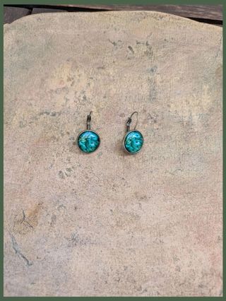 Pendientes pavo real - turquesa
