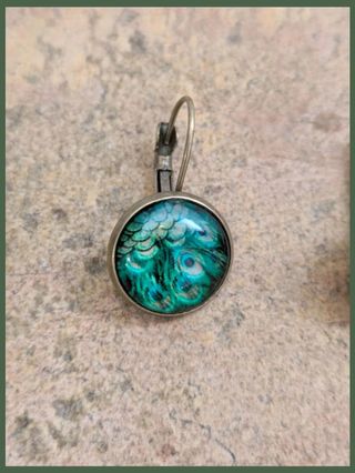 Pendientes pavo real - turquesa