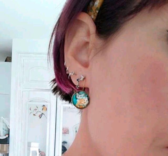 Pendientes gatos multicolor