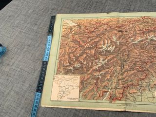 Mapa región Tirol vintage