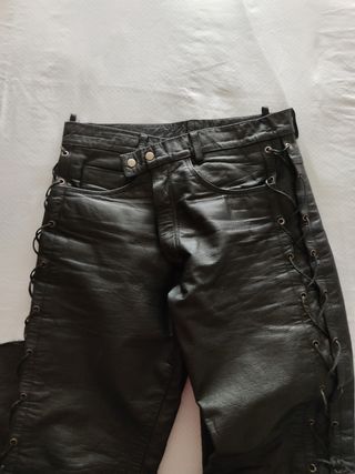 Pantalones cuero moto custom 