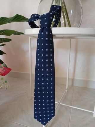 Cravatta E.Marinella blu e bianca