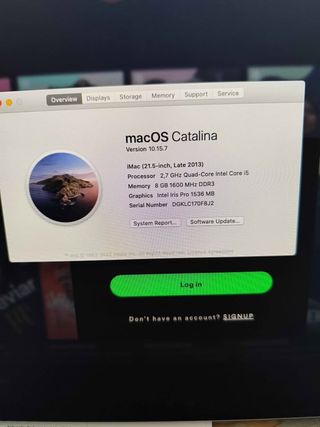 iMac 21,5" (2013) - 8GB RAM - SSD 480GB